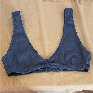 Aerie Blue Ribbed Bikini Top